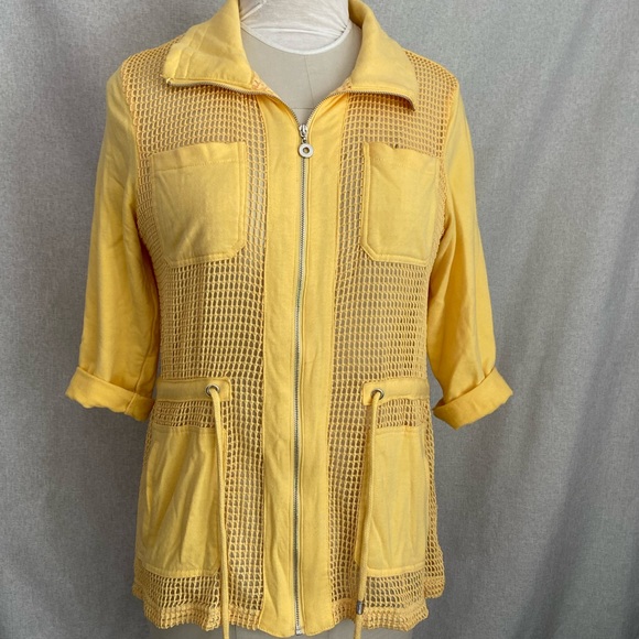 - Onque Casual Yellow Full Zip Womens Jacket. Size M - Picture 1 of 5